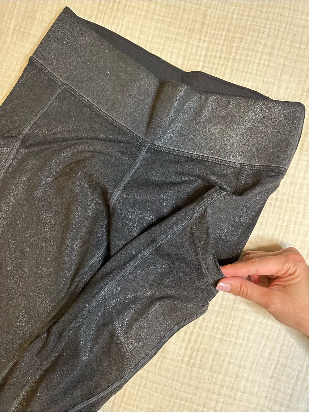 PINK Victoria's Secret Black Shimmery Leggings/yoga pants